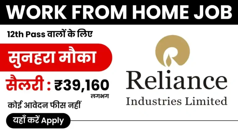 Reliance Wok From Home Job 2024