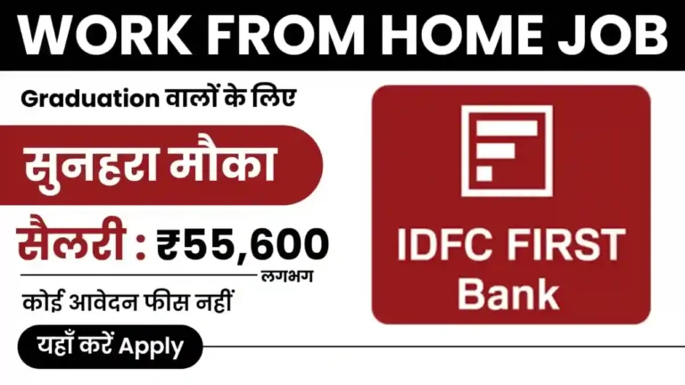 IDFC First Bank Work From Home Job 2024